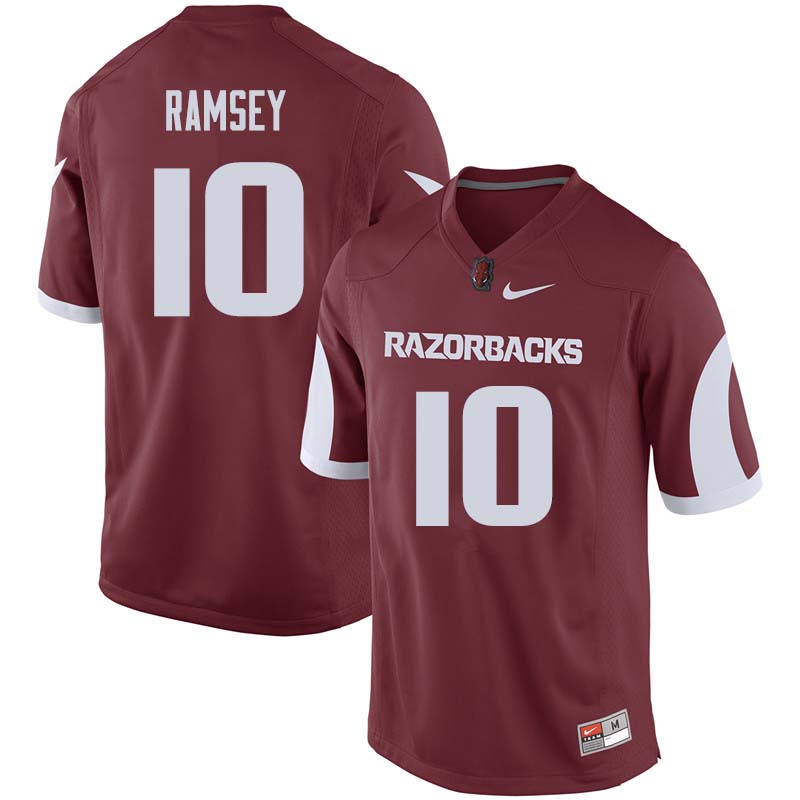 Men #10 Randy Ramsey Arkansas Razorback College Football Jerseys Sale-Cardinal - Click Image to Close